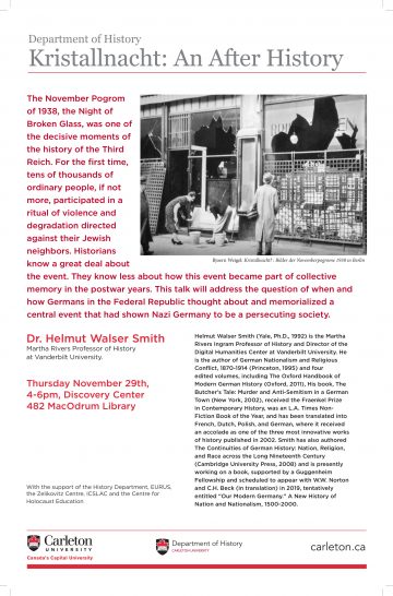 “Kristallnacht: An After History” with Dr. Helmut Walser Smith