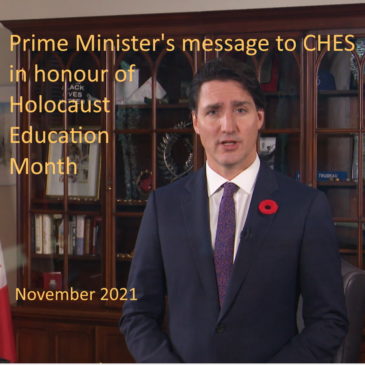 Prime Minister’s Message to CHES in honour of Holocaust Education Month – November 2021