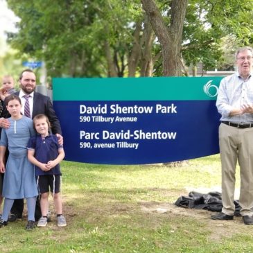 David Shentow Honoured – An Ottawa Park Named After Him