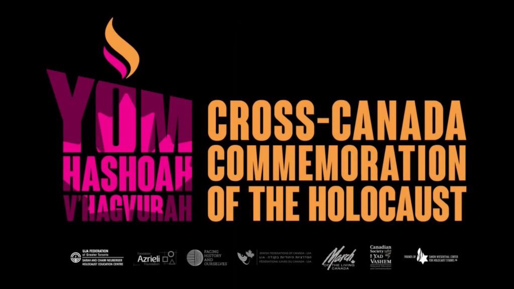 2021, April 8. Cross-Canada Online Commemoration of the Holocaust. Yom Hashoah.