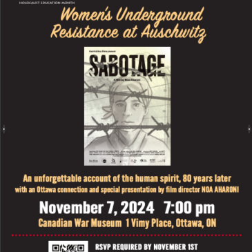 Sabotage, Women’s Underground Resistance at Auschwitz – November 7, 2024